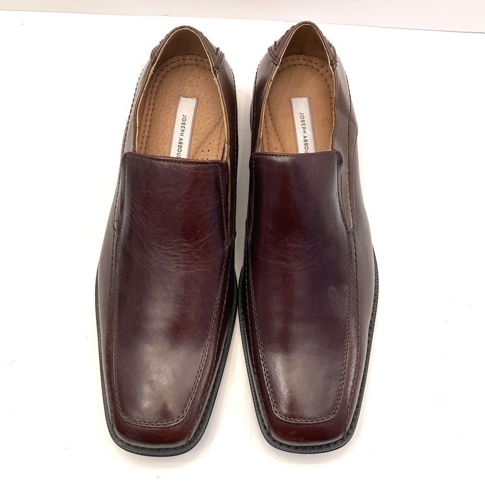 Joseph Abboud Dress Loafers‎ Shoes Brown Leather Square Apron Toe Men's 11.5M